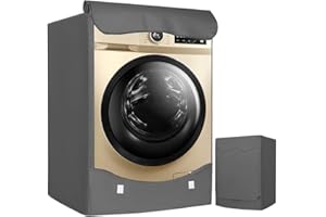 COMOYA LEESITEC Funda Lavadora Carga Frontal, Impermeable a Prueba Funda para Lavadora Secadora Exterior, Cubierta Lavadora Protector 60 * 53 * 85cm Gris