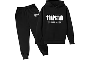 GENERIC Trapstar Bambini Tuta Trapstar London Shooters Stampato per Ragazzi Ragazze 2 Pezzi Tuta Sportiva Trapstar London Tuta Felpa con Cappuccio e Pantaloni,Tute da ginnastica bambini e ragazzi