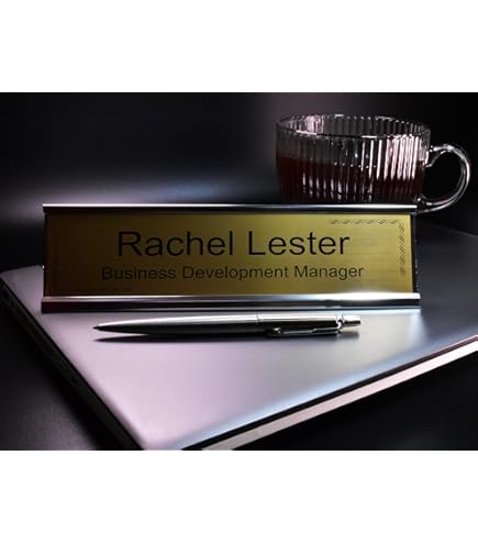 Custom Engraved Standoffs Acrylic Desk Name Plate, Personalised Professional New Job Title Sign - View #6
