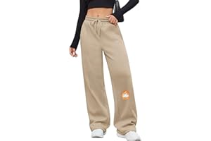 PASUDA Womens Fleece Lined Joggers Winter Thermal Tracksuit Jogging Bottoms Wide Leg Sweatpants Elastic High Waist Sports Trousers Warm Lounge Pants with Pockets