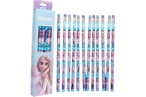 ISABELLA MOON Pack of 12 Elsa Princess Spider HB Pencils with erasers Kids Children Party Bag Fillers School Office (Elsa(Different colour boxes Random shipping))