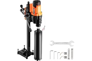 VEVOR Carotteuse à Diamant Diamètre de Perçage 20-250 mm, Perceuse au Diamant avec Support 3200 W, Appareil de Forage Diamant Perçage Humide et Sèche, pour Béton, Brique, Marbre, Construction