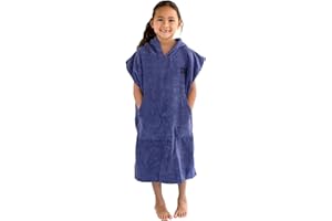 COR SURF Cor Infantil Poncho Toalla Robe luz y Oscuro Azul para Edades 3 - 10 (Cobalt)