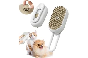 HOIDOKLY Steamy Cat Brush, Spazzola per gatti 3 in 1, Spazzola a Vapore per Massaggi, Spazzola a Vapore Autopulente per Gatti, Spazzola Multifunzionale per La toelettatura dei Gatti (White)