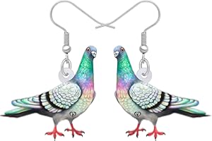 Bonsny Acrylic Drop Dangle Anime Blue Dove Pigeon Bird Earrings Jewellery For Women Girls Kids
