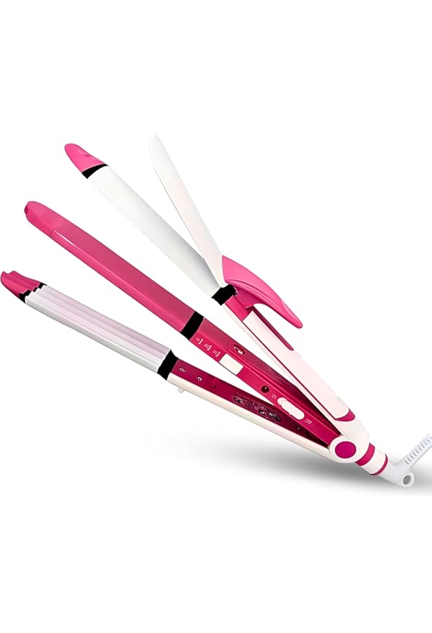 Y　メロメロン‼️&どピンクやんSET×3 AANTAR THE DIFFERENCE New Nova NHC-8890 3 in 1 Hair Straightener