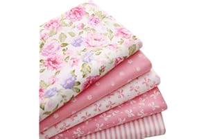 BYY 5pcs/lot 40 cm * 50 cm rosa 100% tela de algodón para coser retales Colchas Patchwork Seda Tilda - Gamuza de muñeca Kids ropa de cama Textil