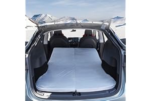 TELOMAT Matelas de camping portable pliable en mousse à mémoire de forme avec sac de rangement et drap pour Tesla Model 3, Y, siège arrière de voiture (gris)