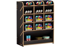 HGGZEG Stifthalter Aufbewahrungsbox aus Holz, multifunktionaler Schreibtisch-Organizer für Zuhause, Büro und Schule Schwarz