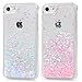 Produktbild iPhone 7 Hülle,KASOS iPhone 7 Handyhülle Crystal Tasche Handytasche Glänzend 3D Hard PC Schale Glitzer Dynamisch Treibsand Liquid Fließen Bling Stars Shiny Stoßfest Kratzfeste,Paket 4