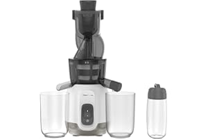 MOULINEX ULTRA JUICE EXTRACTEUR de jus à froid 2 filtres Gourde 600 mL Goulotte Extra-large 85 mm Programme automatique Easy Clean Extracteur de fruits et légumes entiers Silencieux 200W ZU600110