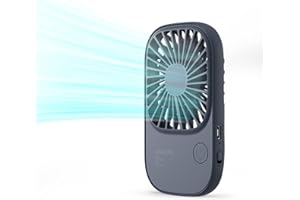 JISULIFE Mini Ventilateur Portable, Ventilateur de Poche, Ventilateur de Poche Rechargeable USB Vitesses avec 3 Vitesses, Ventilateur à Cils à Piles pour Filles Enfants Femmes Hommes Voyage Bleu