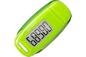 Gzvxuny Pedometro da passeggio 3D con retroilluminazione a LED, contapassi ricaricabile USB con clip rimovibile e cordino, traccia accuratamente i passi per uomini e donne