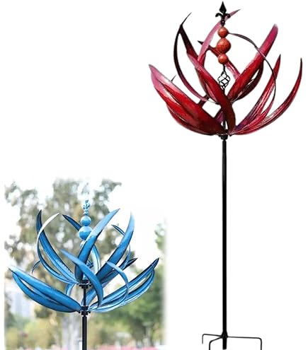 Girandola 3D In Acciaio Inox Da 30cm - Campana A Vento Mandala Per Giardino | Decorazione Cinetica Multicolore - Foto 7