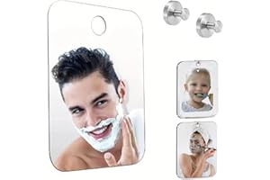 PAGAMADU Lustro łazienkowe przeciwmgielne 15 x 20 cm - lusterko do makijażu i golenia - instalacja bez wiercenia z 2 przyssawkami prezent