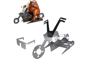 Yizemay Chicken Roaster Rack, Beer Can Chicken Holder for Grill Motorcycle Beer Can Chicken Roaster Beer Chicken Stand with Glasses for Outdoor BBQ and Oven