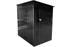 COZYBRITE Garden Storage Shed Metal 6 x 4 FT Outdoor Box with Base Vents Lockable Door Sloped Pent Roof for Patio Backyard Bike Tool All Weather