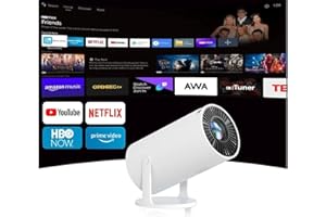MENDUNER Beamer, Beamer 1080P Heimkino, Smart Beamer Klein, Portable Projector, Fidelity Bluetooth, 270° Verstellbar, LED 1080P, Tragbarer Filmprojektor für Android-Telefon, USB-TV-Stick,