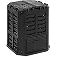 hillvert HT-M-COMP-360 Garden Compost Bin 360 L Irrigation Ventilation Compost Bin Outdoor Compost Bin (Black, Polypropylene)