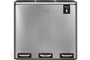 Les Collectors N°982 - Pattumiera per raccolta differenziata a pedale in acciaio inox spazzolato