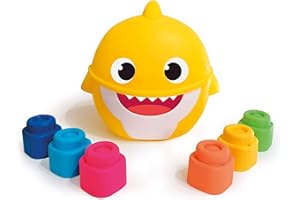 Clementoni - Soft Clemmy-Baby Shark - Set de Briques Souples, fabriqué en Italie, 10 Mois +, 17427 Cranberry