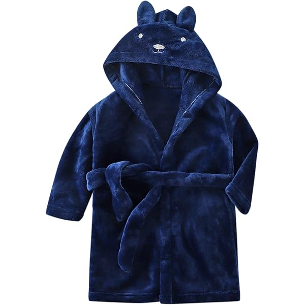 Peignoir De Bain Personnalisé Enfant Avec Oreilles - Tissu éponge Doux, Tailles 1 à 8 Ans, Idéal Fête Prénatale