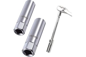 SOGHO Juego de 2 Llaves de bujía, Llave de bujía de 14 mm y Llave de bujía de 16 mm, Juego de Llaves de bujías, y precisa para Coches y Motocicletas