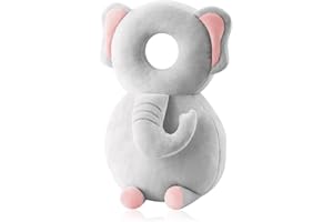 JINYJIA Kopfschutz für Babys, verstellbarer Schutz gegen Stürze, weich, Unterstützung für Alter 4-24 Monate, Elefant