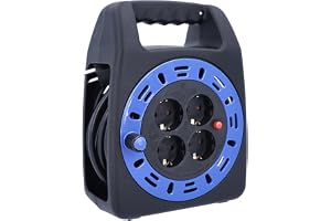 as - Schwabe 16415 Kbs Reel Cable Box med 4 Skyddande Kontakt Uttag, IP20, 230 V, 15 M Kabellängd