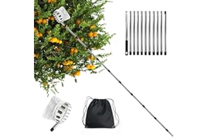 TAECHALINGO Recogedor de Frutas,Recolector de Manzana,Recoge Frutas de Árboles,Recoge Frutas Telescopico,Frutas Herramientas Recolectoras,Recogedor de Frutas con Mango Telescópico (4.2M)