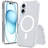 Zore Apple ile uyumlu iPhone 16 Kılıf M-safe Şarj &Ouml;zellikli Şeffaf Sert PC Zore Embos Kapak Şeffaf
