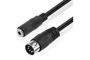 MEIRIYFA 5-Pin Din MIDI zu 3.5mm TRS Audio Kabel, 3.5mm(1/8in) TRS Stereo Buchse zu 5-Pin Din Male Professional Audio Kabel Adapter für Verstärker, HI-FI Sound Systeme