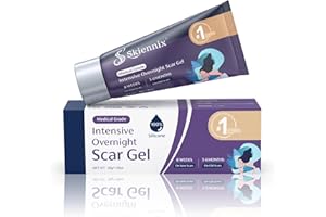 Skiennix PM Intensive Overnight Scar Gel, 100% Medical Grade Silicone Scar Cream Treatment for Surgical Scars, C-Section, Stretch Marks, Injury, Burns, Keloids, Scar Removal for Adult Child 1.06oz