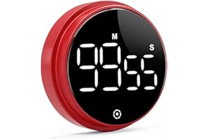 Dreamhigh® Cyfrowy minutnik kuchenny z uchwytem magnetycznym, zegarem do jajek, krótkotrwałym budzikiem LCD, 3 poziomy głośności i 2 poziomy jasności, idealny do gotowania, pieczenia, nauki itd.,