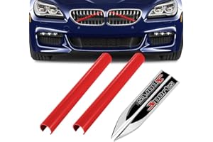 ZJRung Frontgrill Einsatz Streifen Kühlergrill Einsätze Zierleiste con Sport Emblem Kompatibel mit F20 F21 F22 F23 F30 F31 F32 F33 F34 F36 F44 F45 F46 G11 G12 G30 G31 G32 G38 GT - Rot