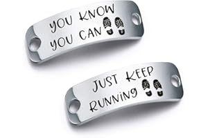 MYOSPARK Shoe Lace Tag Just Keep Running You Know You Can Fitness Training Jewelry Running Gym Gift (keep running ST)