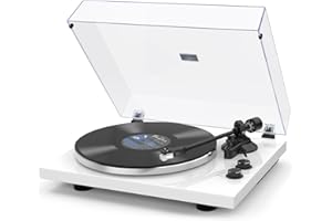 SeeYing Plattenspieler mit Riemenantrieb Bluetooth Vinyl-Schallplattenspieler 33 oder 45 U/min mit Phono Vorverstärker Magnetkartusche und Gegengewicht Drahtlose Ausgangskonnektivität