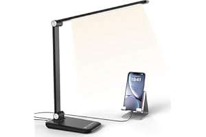 Wukouney Lampara Escritorio, Flexo LED Lampara de Mesa Luz Escritorio Desk Lamp Temporizador de 45min Regulable 4 modes Lumin