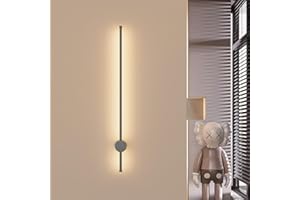 Klighten LED Applique da Parete Interno Lunga, Lampada da Parete Esterni, Alluminio Applique Esterno, per Soggiorno Scala Corridoio Camera da letto, IP65, Bianca Calda 3000K, Grigio Scuro, 97CM/28W