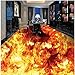 Price comparison product image LHDLily 3D Wallpaper Mural Wall Sticker Thickening Custom The New Photo Floor Stereoscopic Fire Floor Wall Pvc Waterproof Floor Self-Adhesive Floor 300cmX200cm