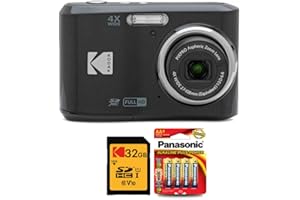 Kodak PIXPRO FZ45 Digital Camera (Black) Bundle with 32GB Class 10 UHS-I U1 SDHC Memory Card and AA High-Performance Alkaline Batteries (4-Pack) (3 Items)