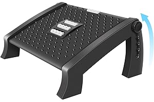 M ZIMOON Reposapies de Oficina, Reposapiés Ergonómico para Escritorio con Función de Masaje, 6 Reposapiés de Altura Ajustable Antideslizantes para Oficina