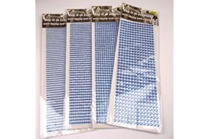 Meena Supplies Up to 1350x Stick On Self Adhesive Rhinestones - (Blue, 6mm x504 pcs)