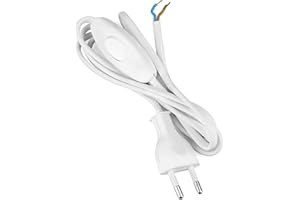 Arditi - Cableado con cable bipolar plano H03Vvh2-F 2 x 0,75 mm2, interruptor unipolar, enchufe europeo, LFM/275/100/50/Bi/Std/Md6A/Ean1/S10-028081