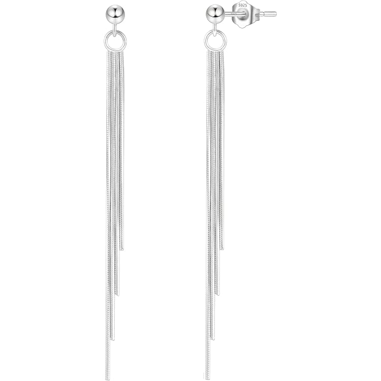 925 Zilveren lange ovale design oorstekers 925 Zilveren lange ovale design oorstekers