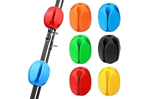 RUNEAY Attache Canne a peche Portable pince Caoutchouc Canne à pêche Fixateur Elastique Balle Fixe Scratch pour Protéger Outils de pêche Réutilisables Accessoires Porte 6 Pièces