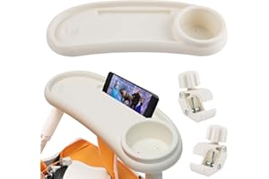 ZoneYan Plateau à Collation pour Poussette, 3-en-1 Rotatif à 360 Degrés avec Clip Réglable Plateau Collation pour Poussettes, Adapté à La Plupart des Plateau de Dîner pour Poussette (Noir)