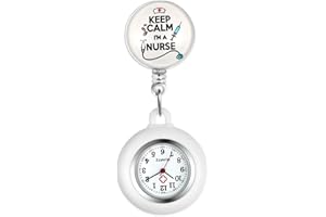 Avaner Orologio da Infermiera Retrattile, Orologio da Taschino con Clip, Orologio da Infermiera in Silicone, Orologio da Tasca per Donna e Uomo