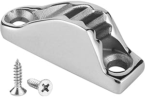 FTVOGUE Rope Cleat Stainless Steel, Boat Clam Cleat Rope Line Clamp Jam Grip Boat Hardware Parts Sailing Kayak Marine Accessories Fit for 6mm/0.2in Line