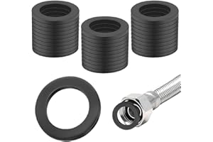 RIXOTIX 30 anelli di tenuta da 3/4 pollici per sanitari, guarnizioni piatte, guarnizioni in gomma, per rubinetto, rondelle, colore nero, per guarnizione, doccia, lavandino, scarico, pompa per piscina